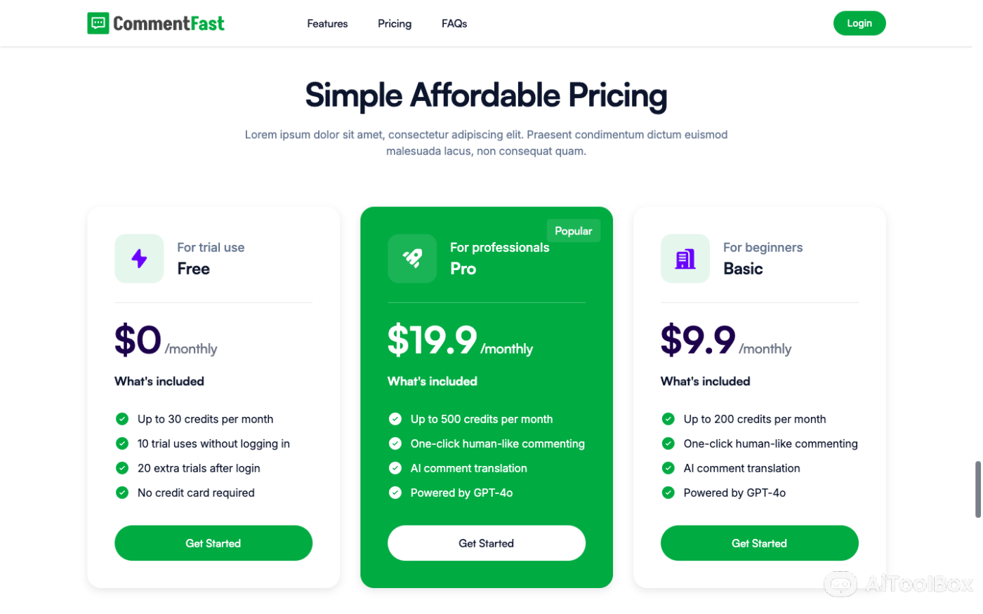 CommentFast 社交媒体AI评论生成器