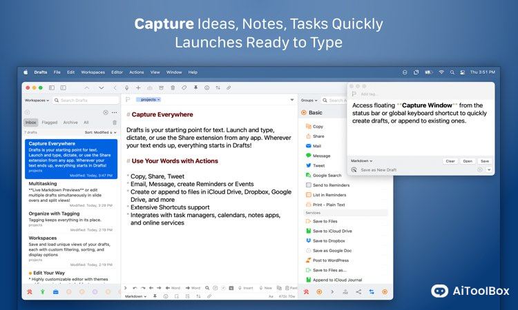 Drafts 效率文本编辑器