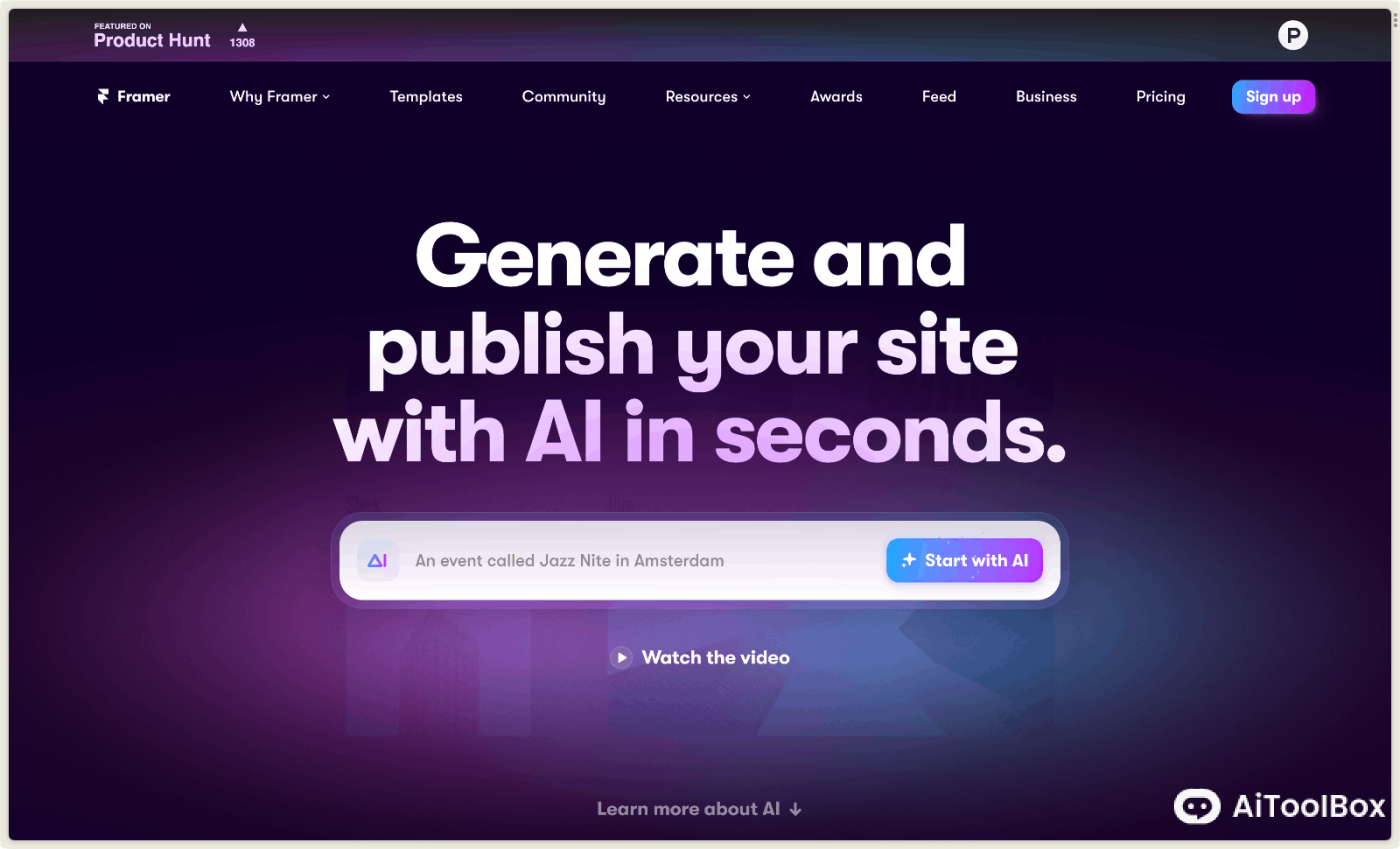 Framer AI 快速自动建站