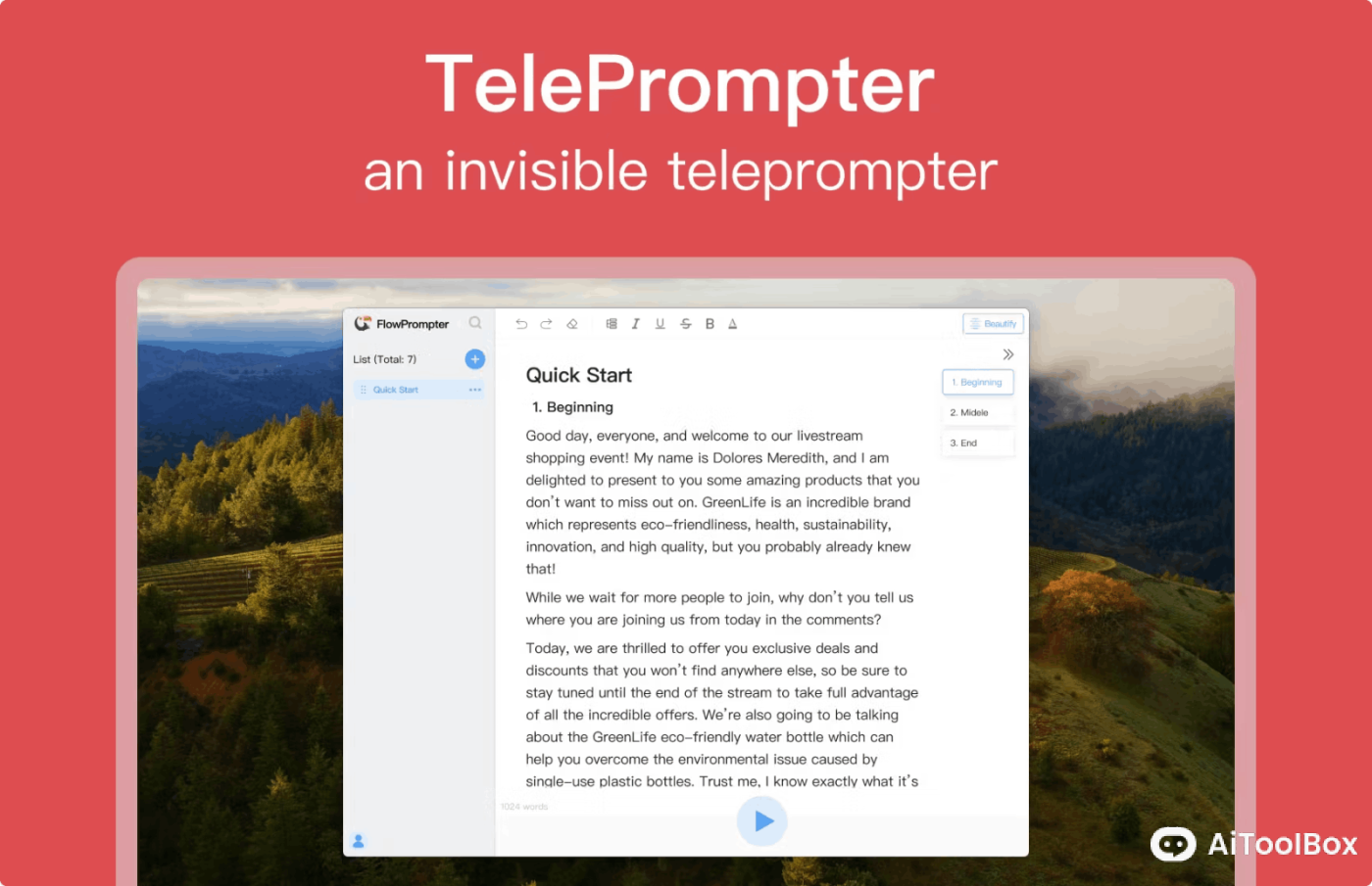 FlowPrompter 透明提词器