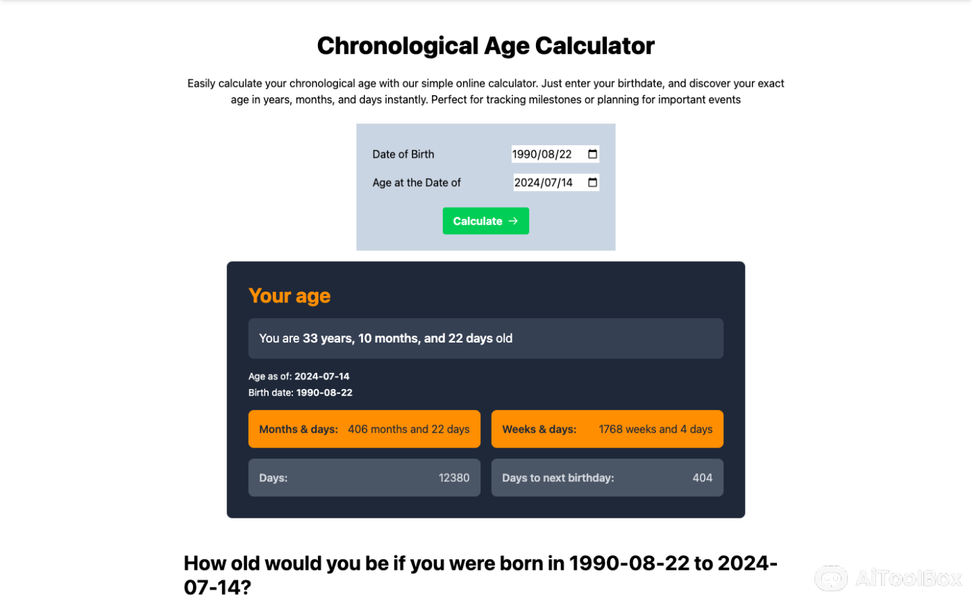 Chronological Age Calculator
