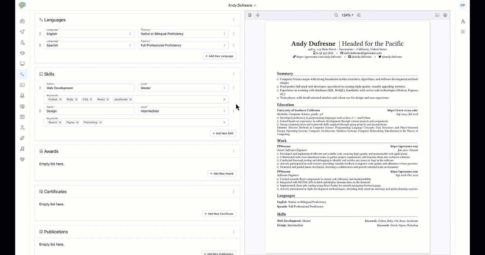 PPResume - LaTeX简历生成器