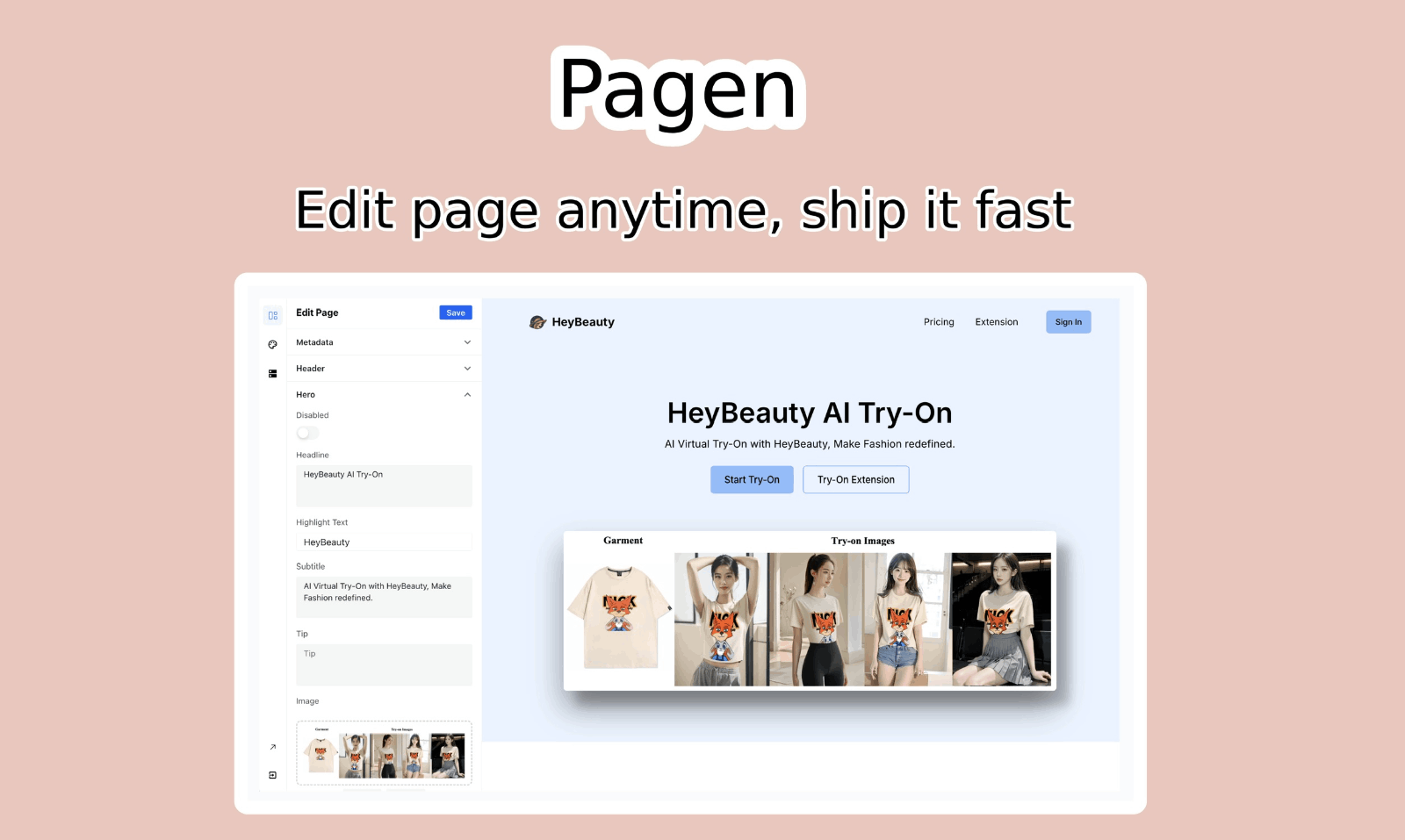 Pagen AI落地页生成器