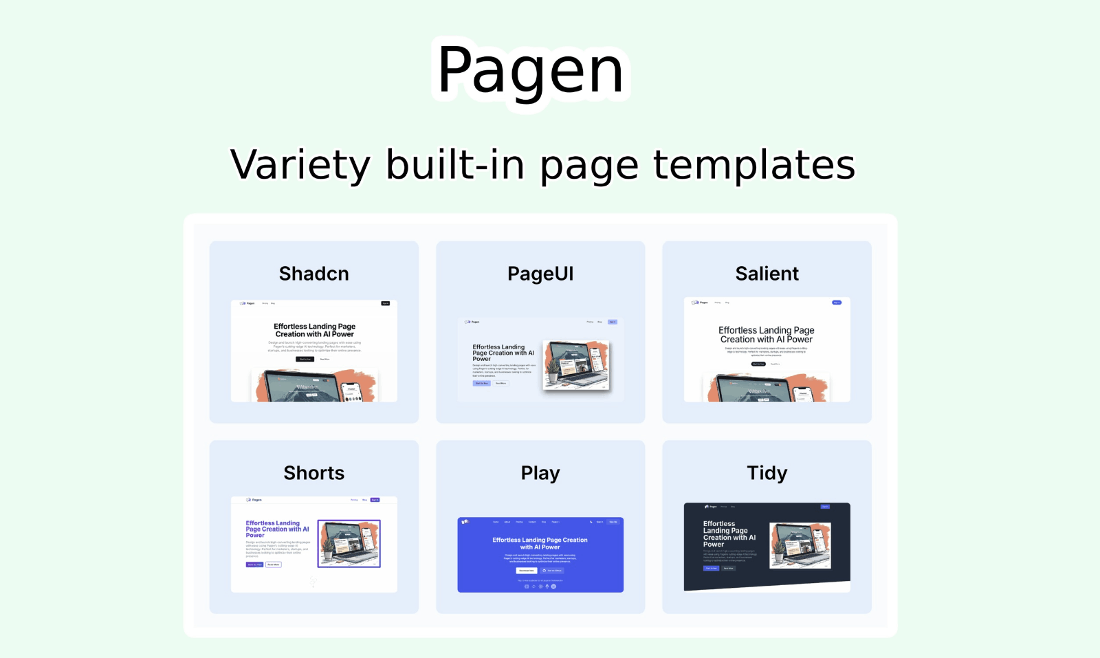 Pagen AI落地页生成器