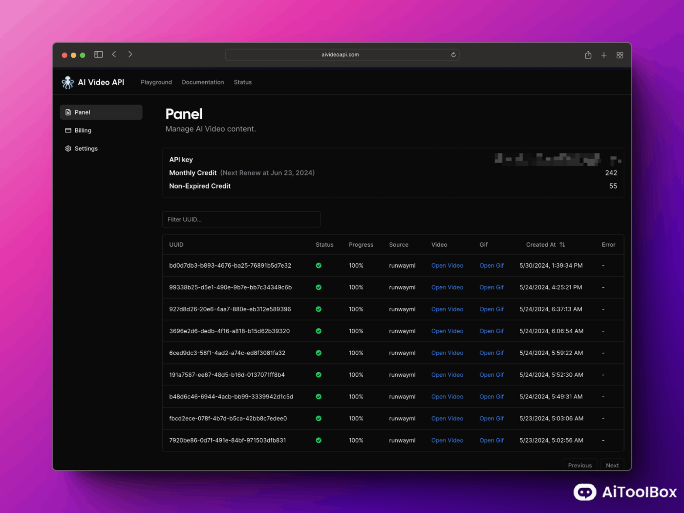 AI Video API 视频生成