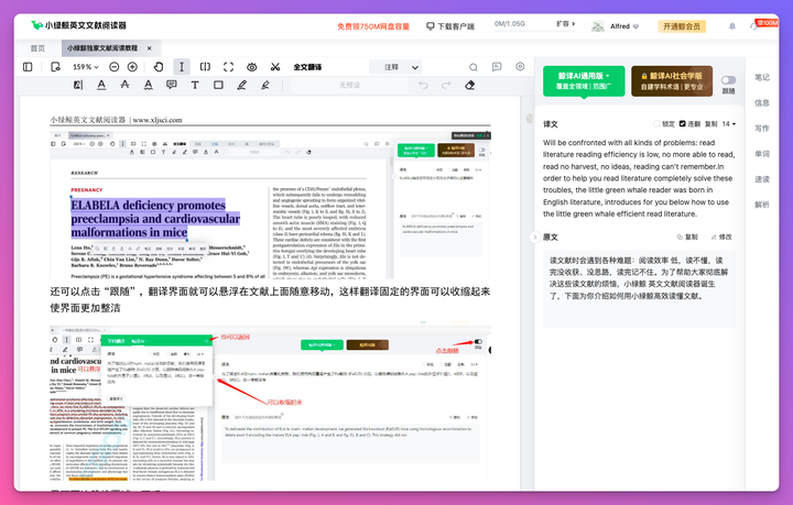 小绿鲸:英文文献阅读器