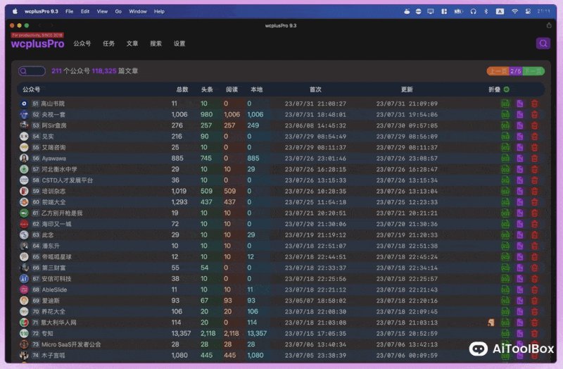 WcplusPro 微信公众号文章批量下载和数据分析