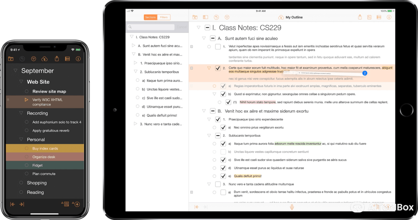 Omnioutliner