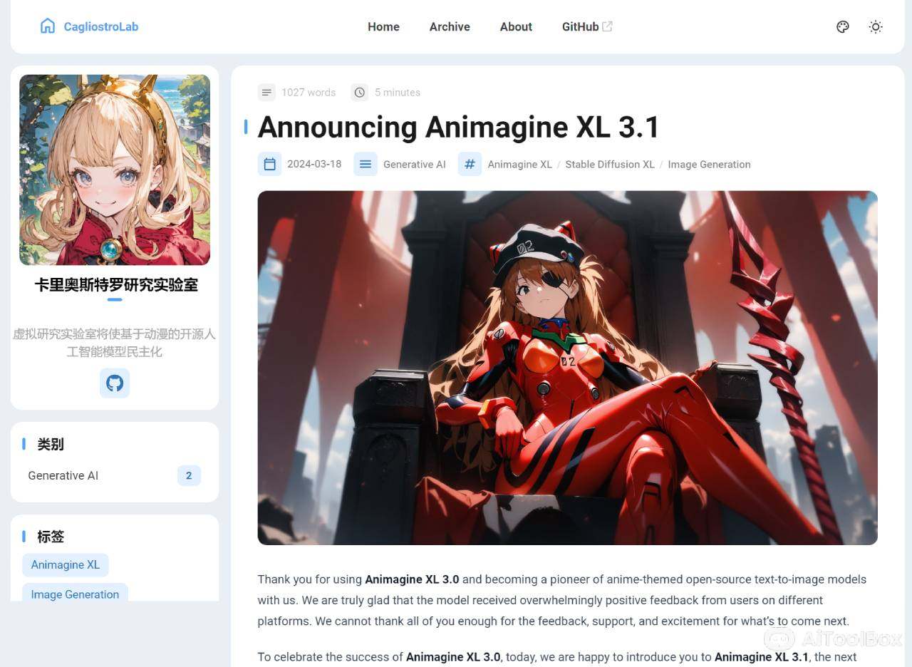 Animagine XL 3.1(图1) Animagine XL 3.1