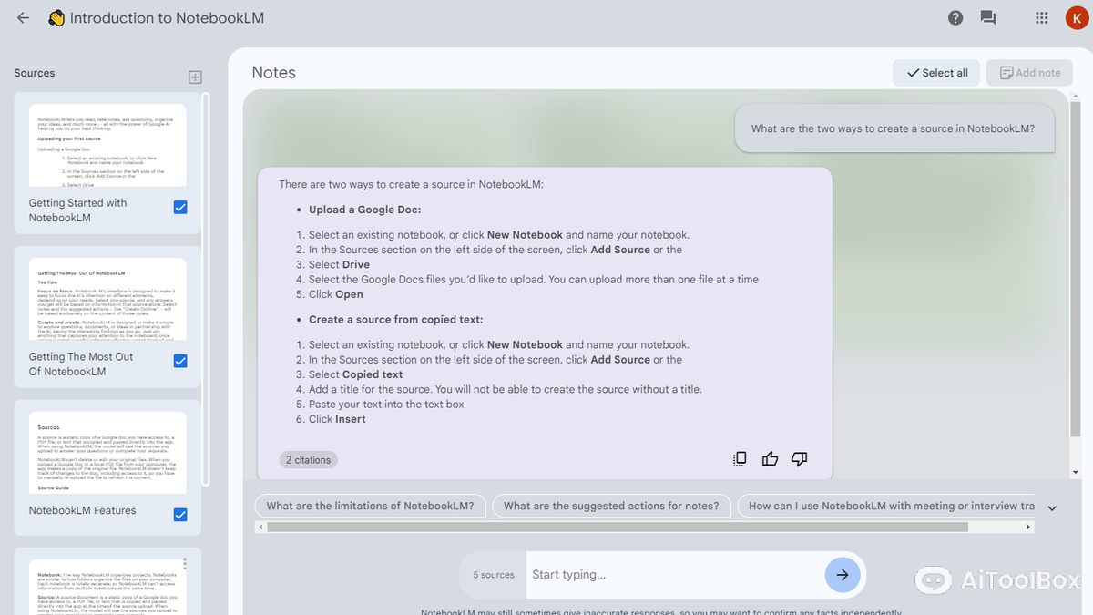 Notebook LM — AI笔记