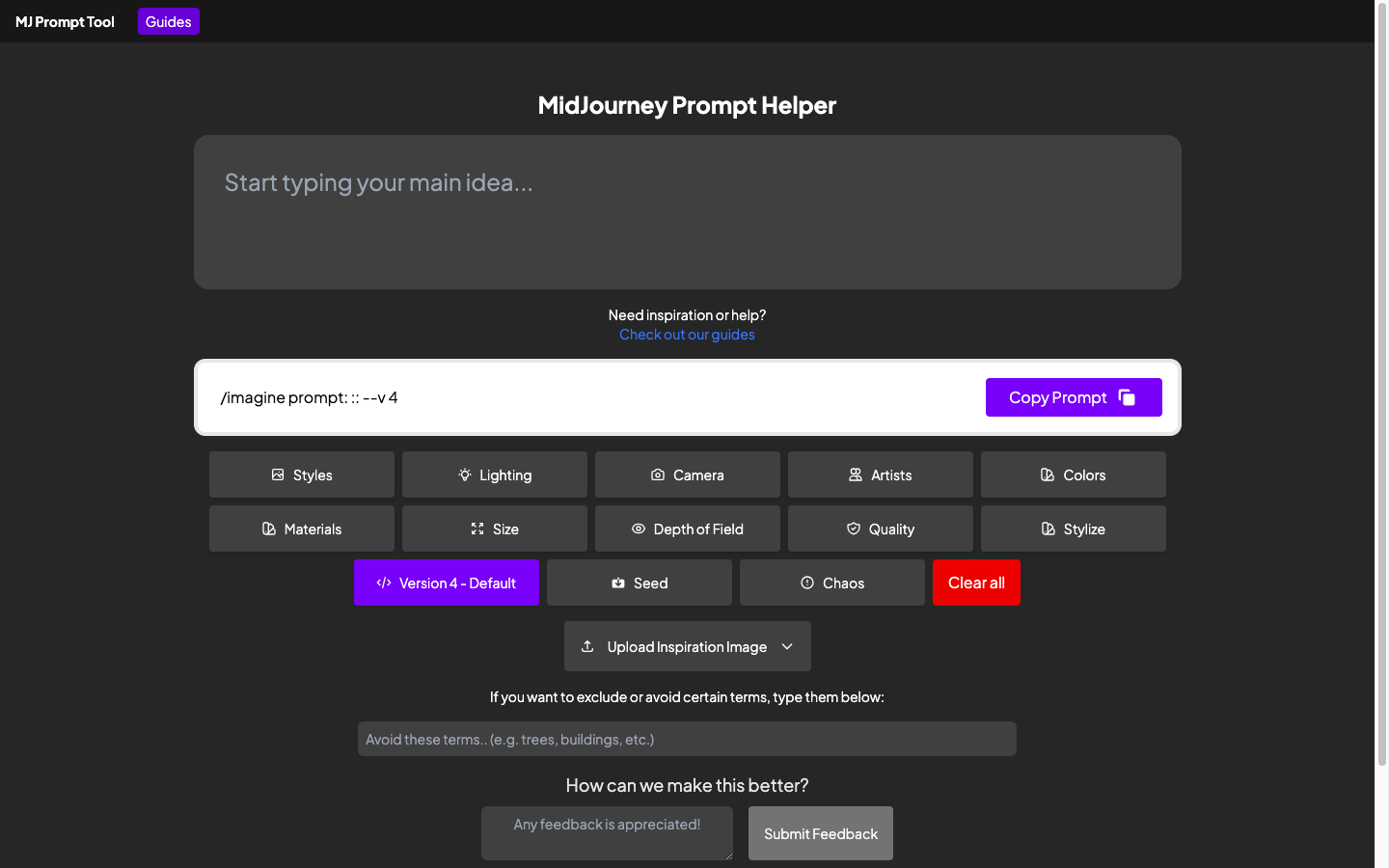 MidJourney Prompt Tool 绘画AI提示词