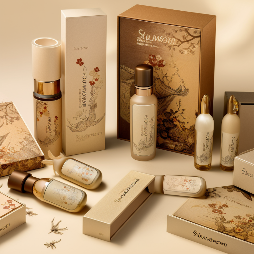 轻盈豪华产品包装的视觉效果的效果图