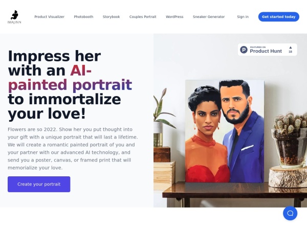AI-Painted Romantic Printed Portraits