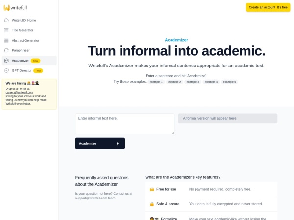 Writefull Academizer