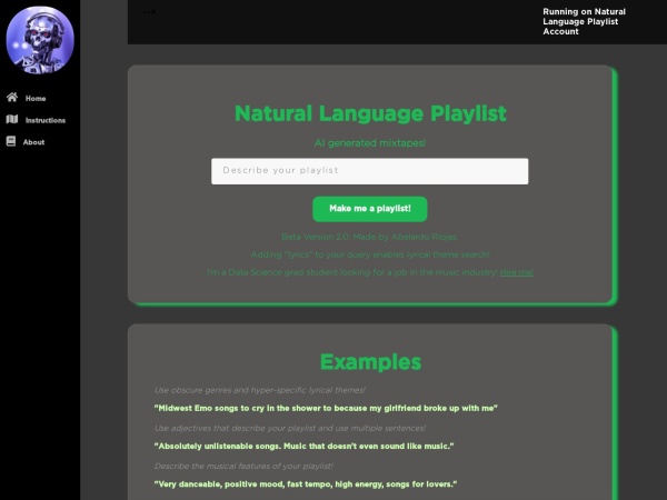 Natural Language Playlist