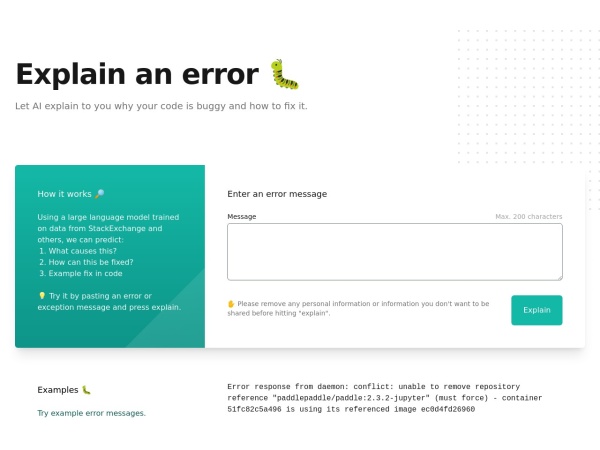 Explain An Error