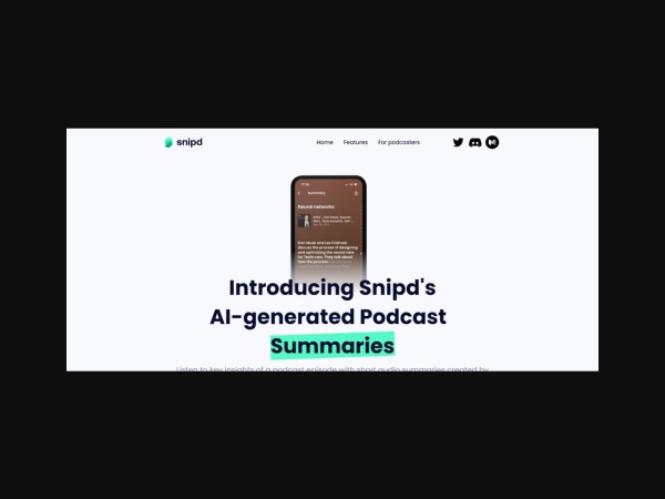 Snipd Podcast Summaries