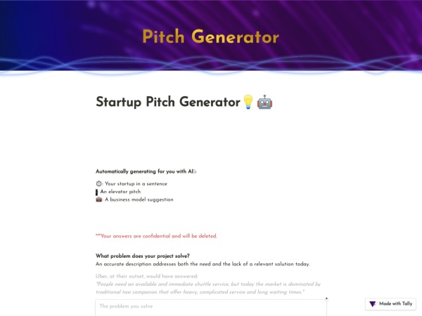 Startup Pitch Generator