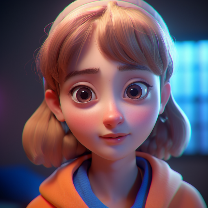 很酷的小女孩的效果图