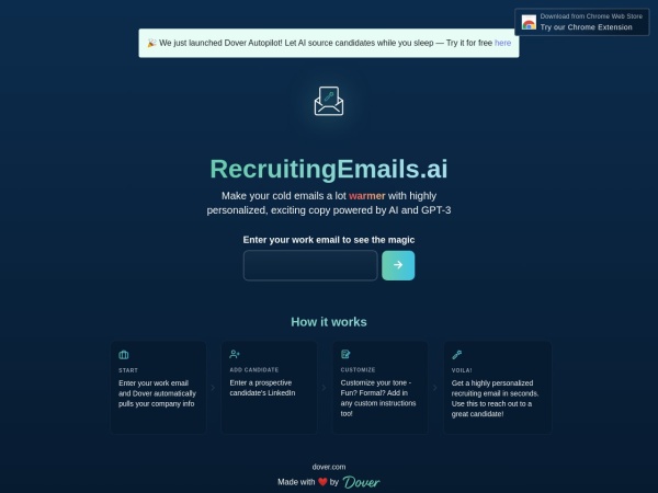 Recruiting Emails AI by Dover