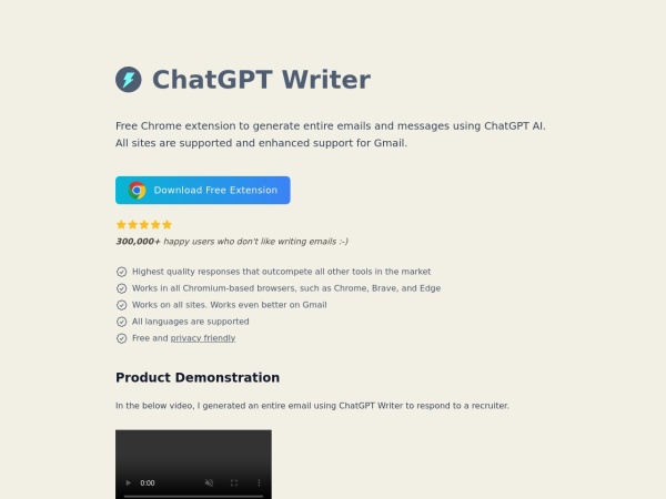 ChatGPT Writer