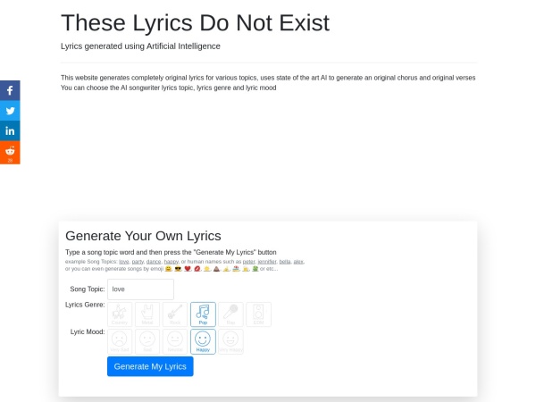 AI Lyrics Generator