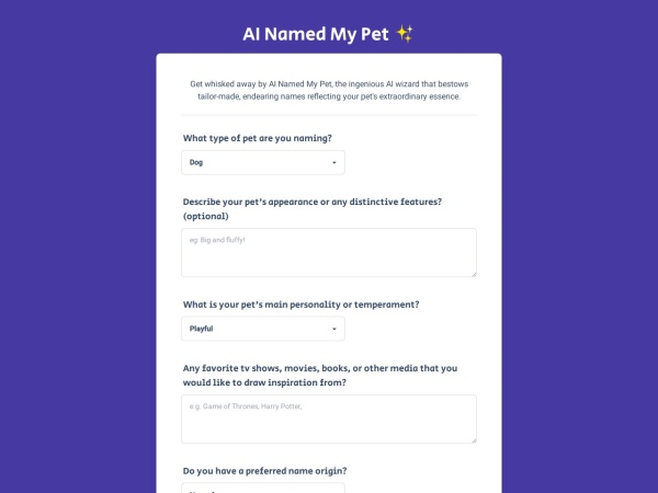 AI Named My Pet