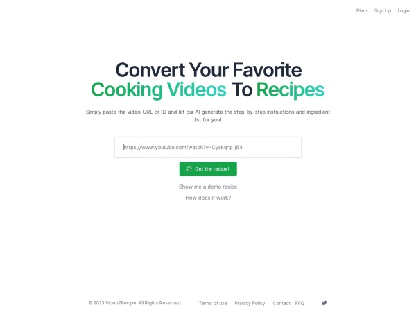 Video2Recipe