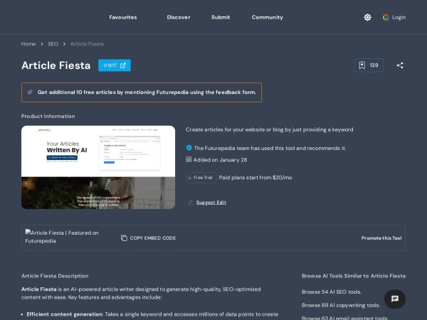 Article Fiesta