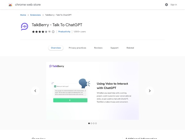 TalkBerry Plugin