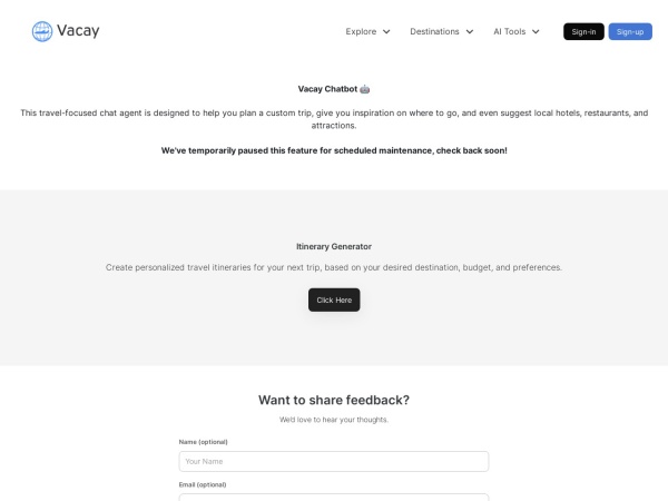 Vacation & Travel Chat (GPT)