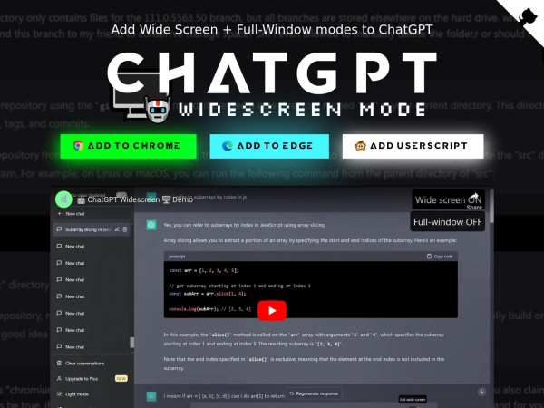ChatGPT Widescreen