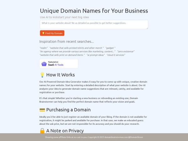 Domain Brainstormer