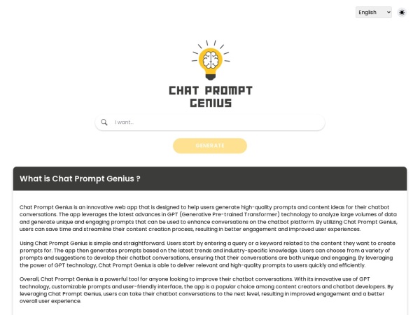 Chat Prompt Genius