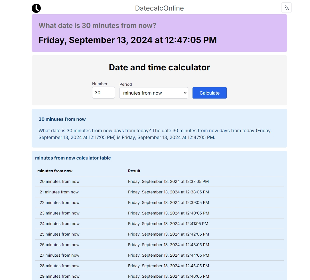 DatecalcOnline日期与时间计算工具
