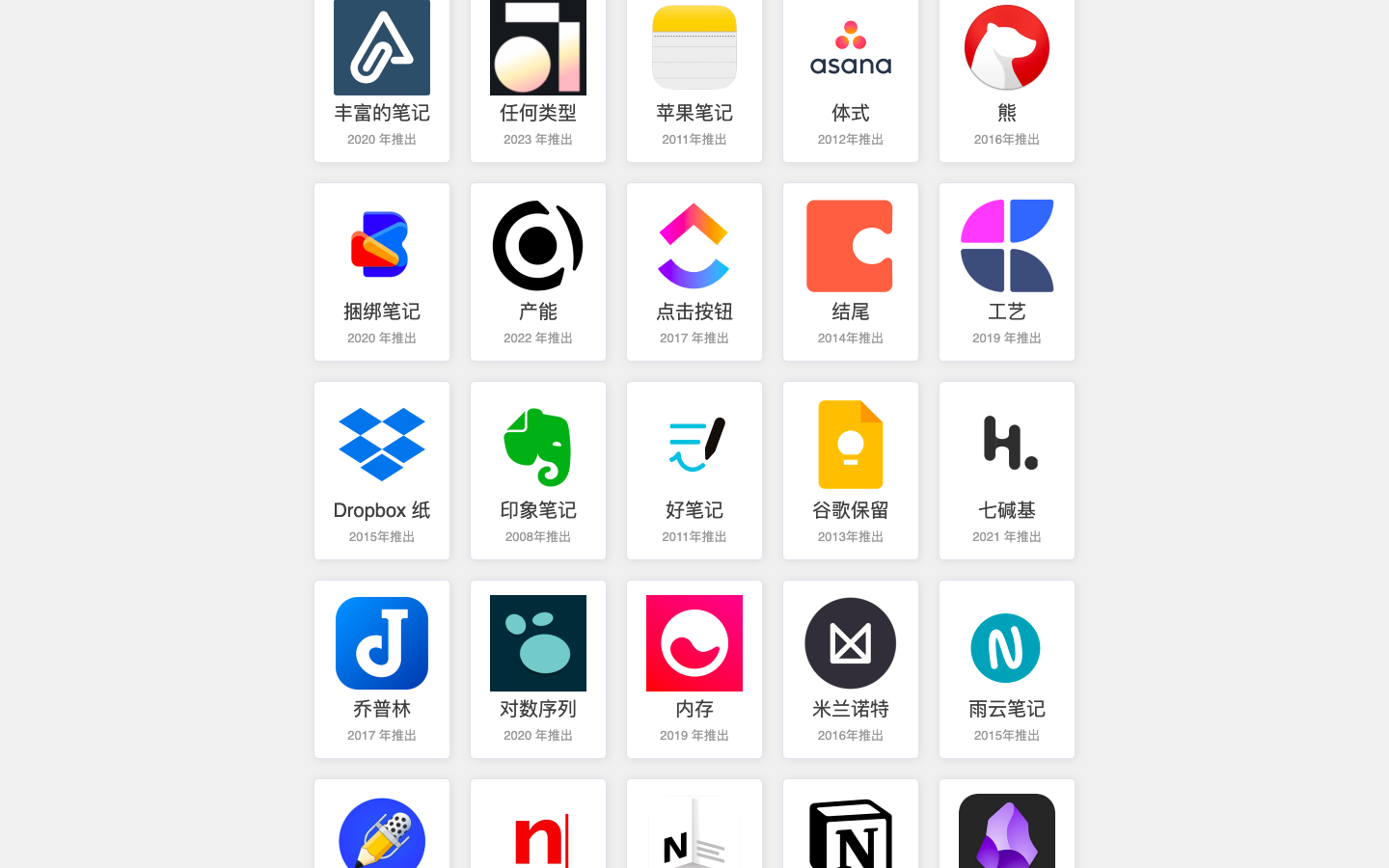 NoteApps 笔记软件百科全书