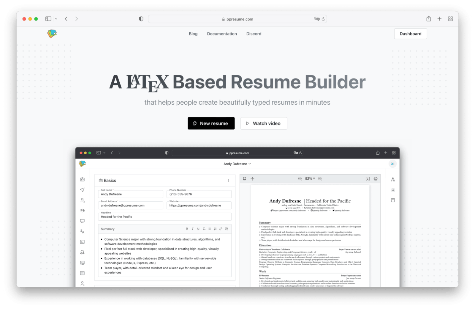 PPResume - LaTeX简历生成器