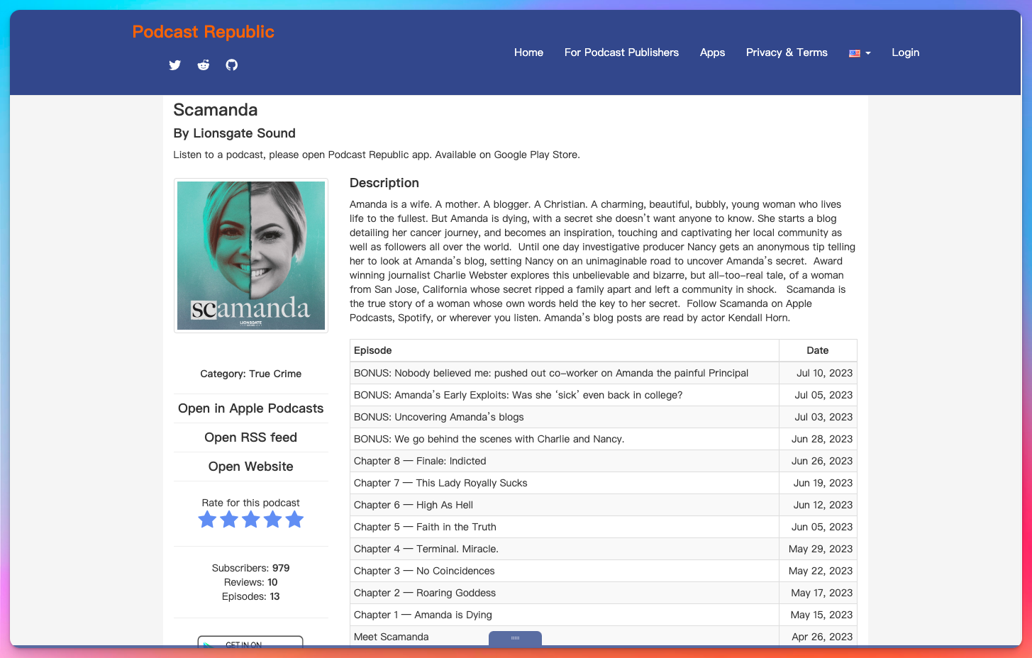 Podcast Republic 英文播客发现